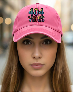 Funny 404 vibes error embroidered cap