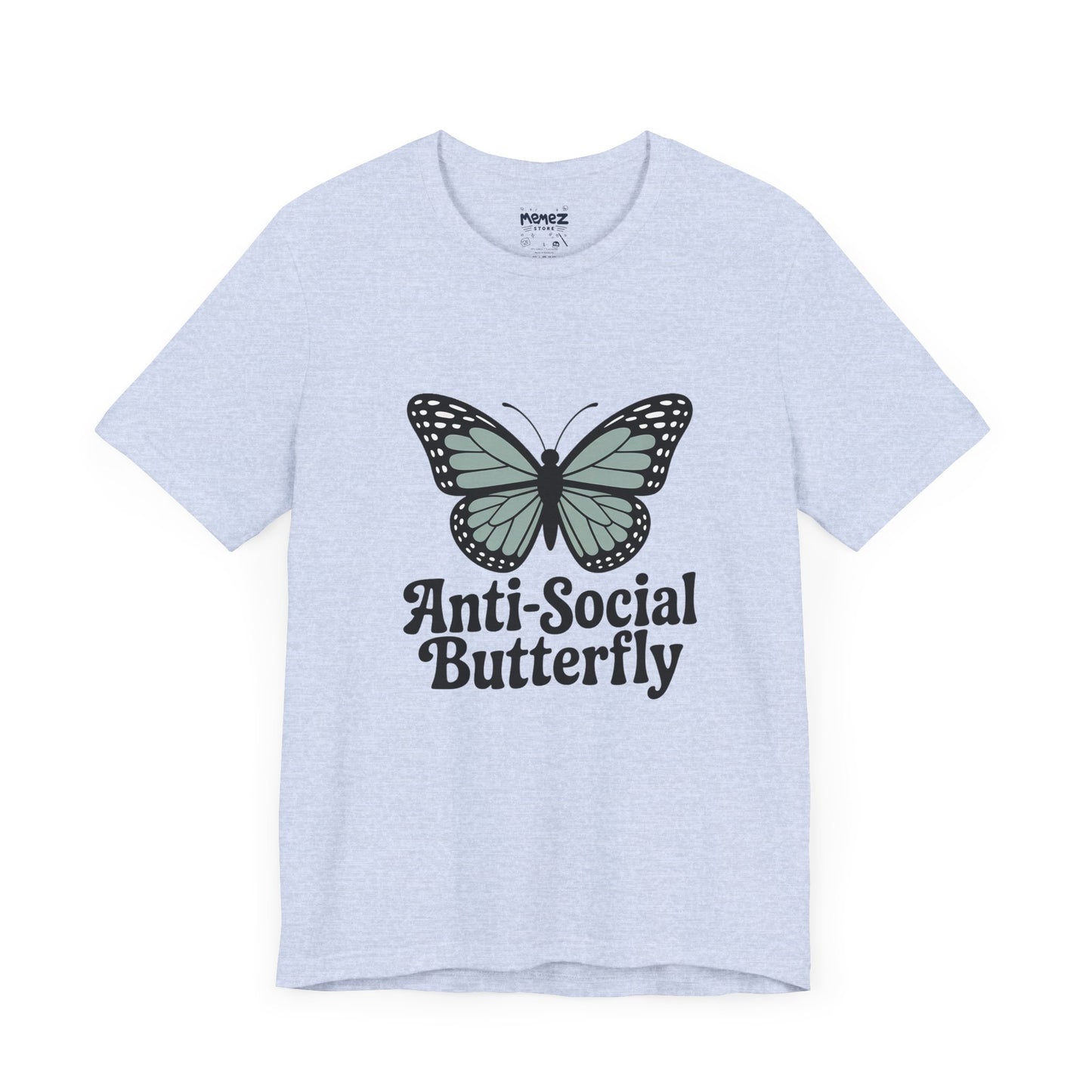 Unisex Jersey Short Sleeve Tee - Anti-Social Butterfly Tee By memez store