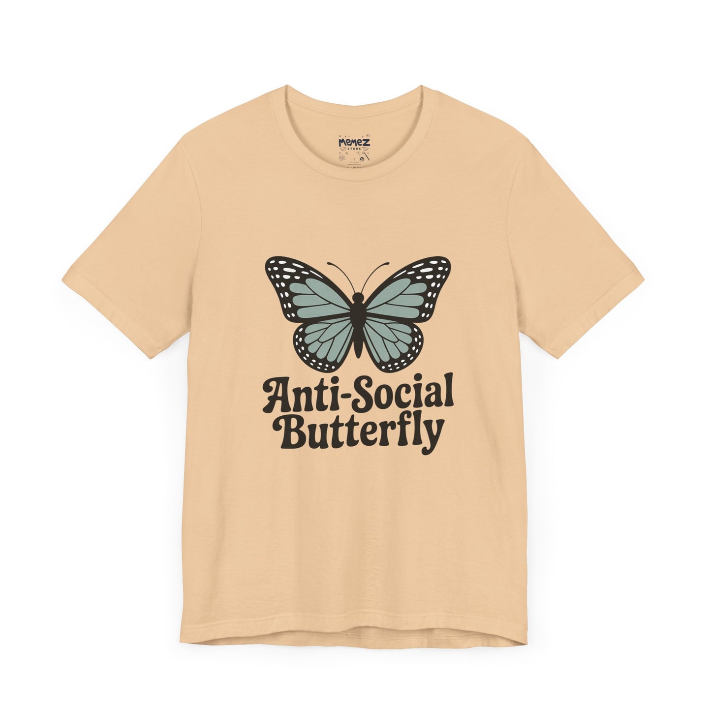 Unisex Jersey Short Sleeve Tee - Anti-Social Butterfly Tee By memez store