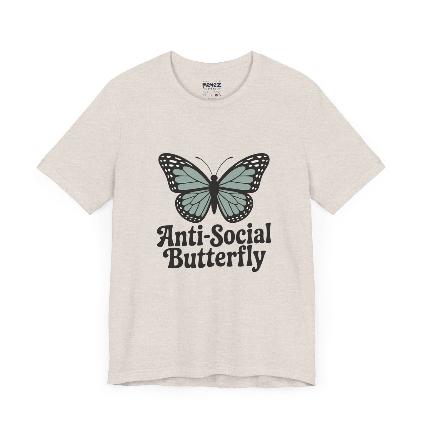 Unisex Jersey Short Sleeve Tee - Anti-Social Butterfly Tee By memez store