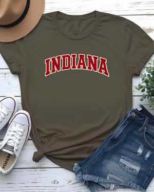 Minimalist Indiana State Outline T-Shirt