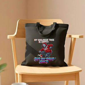 "My Dialoged Tree Is Empty" artistic graphic tote bag on canvas