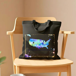 Classic United States Map Tote Bag - Natural Canvas