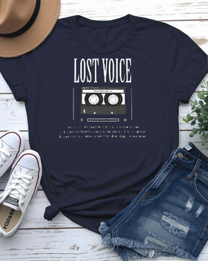 Lost Voice Streetwear Tee with fading sound waves on model