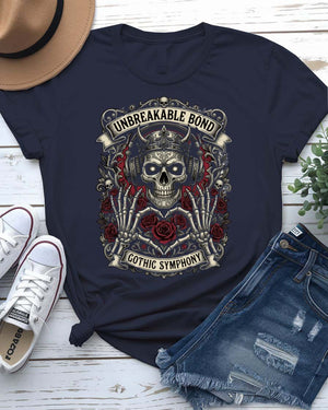 Unbreakable bond design tee interlocking hearts graphic