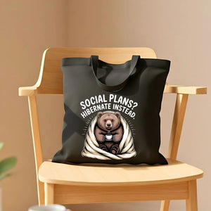 "My Social Battery" Cute Animal Introvert Meme Tote Bag