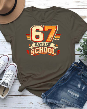 67 Days of School Celebration T-Shirt for Teachers and Students