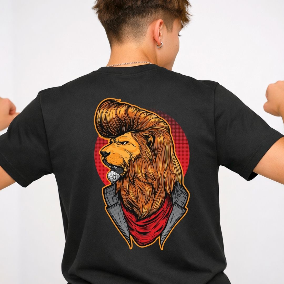 Lion Streetwear Tee with Majestic Portrait Graphic