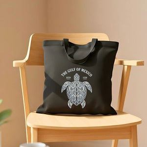Gulf of Mexico Map & Coastal Art Cotton Canvas Tote Bag