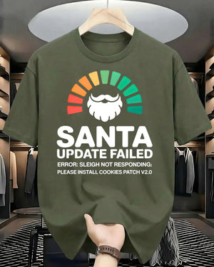 "Santa Updates Failed" Software Error Parody Christmas T-Shirt