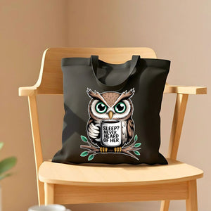 "Sleep? Never." Funny Owl & Night Humor Tote Bag