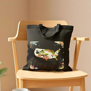 American States Tote Bag with Detailed USA Map