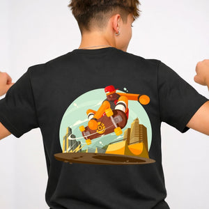 Skate Lover Streetwear Tee with Vintage Deck Graphic