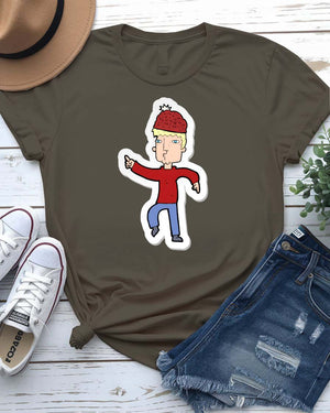 Single Man Streetwear Tee with lone grounded figure on model