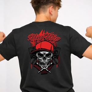 Hip Hop Skull Graphic T-Shirt Urban Streetwear