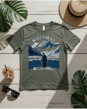 Built for ice tee cracked ice text hockey style graphic