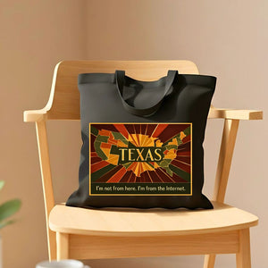 Texas Tote Bag with Lone Star State Outline Design