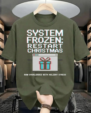 "System Frozen Restart" Computer Error Parody Funny T-Shirt