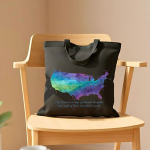 Funny United States Map Tote Bag with State Jokes