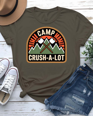Camp Crush-A-Lot t-shirt with vintage summer camp graphic design