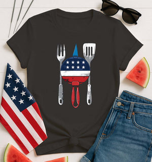 4th July Food Tee – Funny Patriotic BBQ Meme T-Shirt for Independence Day by Memez