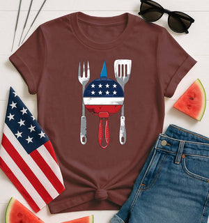 4th July Food Tee – Funny Patriotic BBQ Meme T-Shirt for Independence Day by Memez