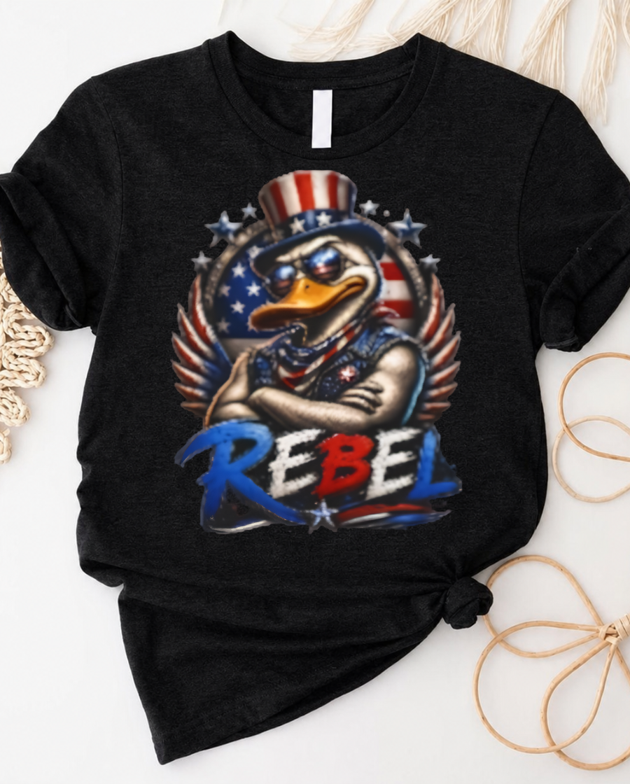 4th of july rebel t-shirt with patriotic graphic design and american flag