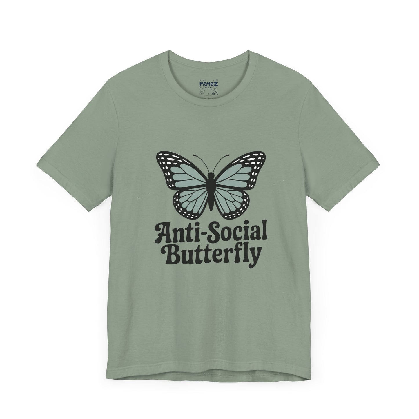 Unisex Jersey Short Sleeve Tee - Anti-Social Butterfly Tee By memez store