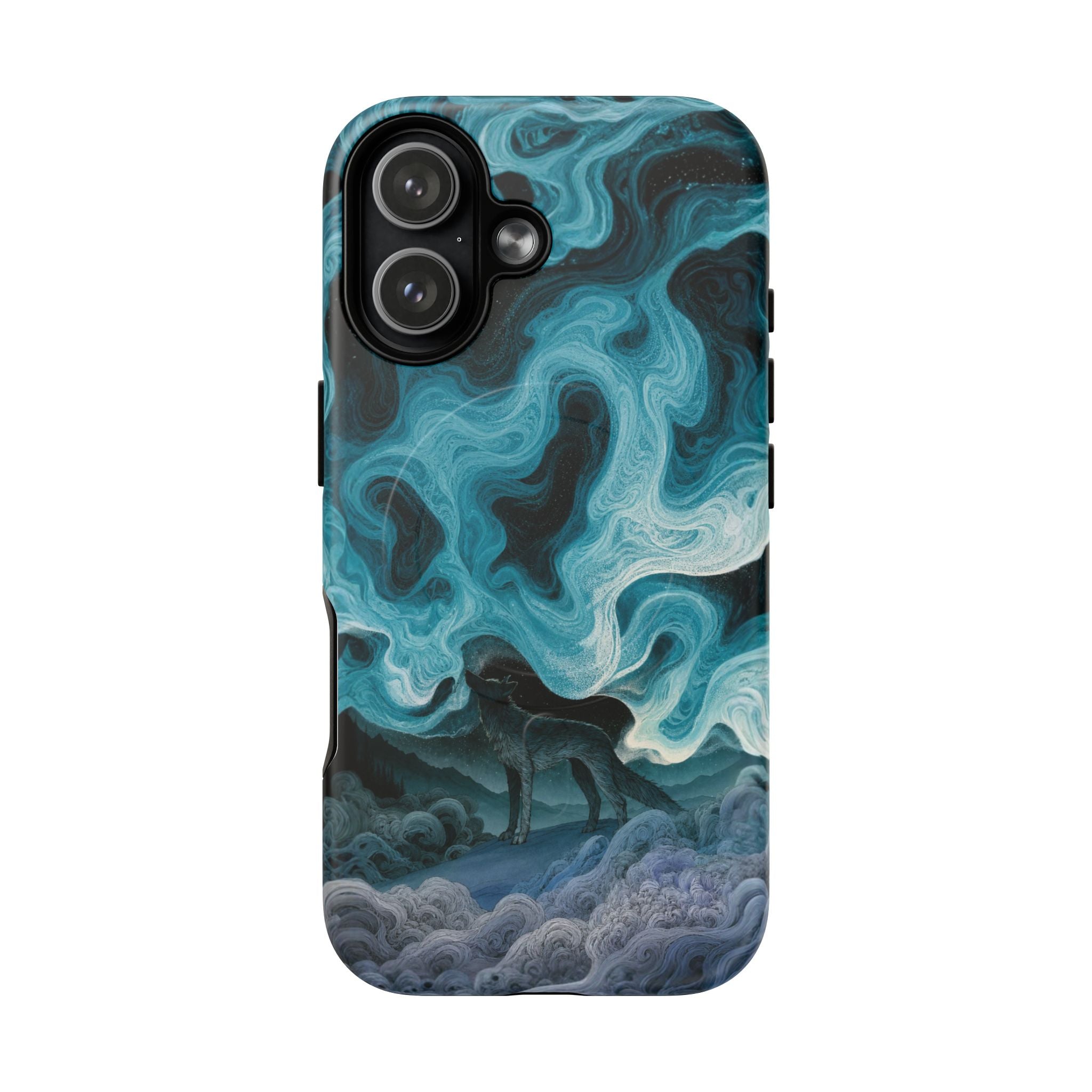 Magnetic Phone Case — Teal Marble Smoke Tough Protective Cover