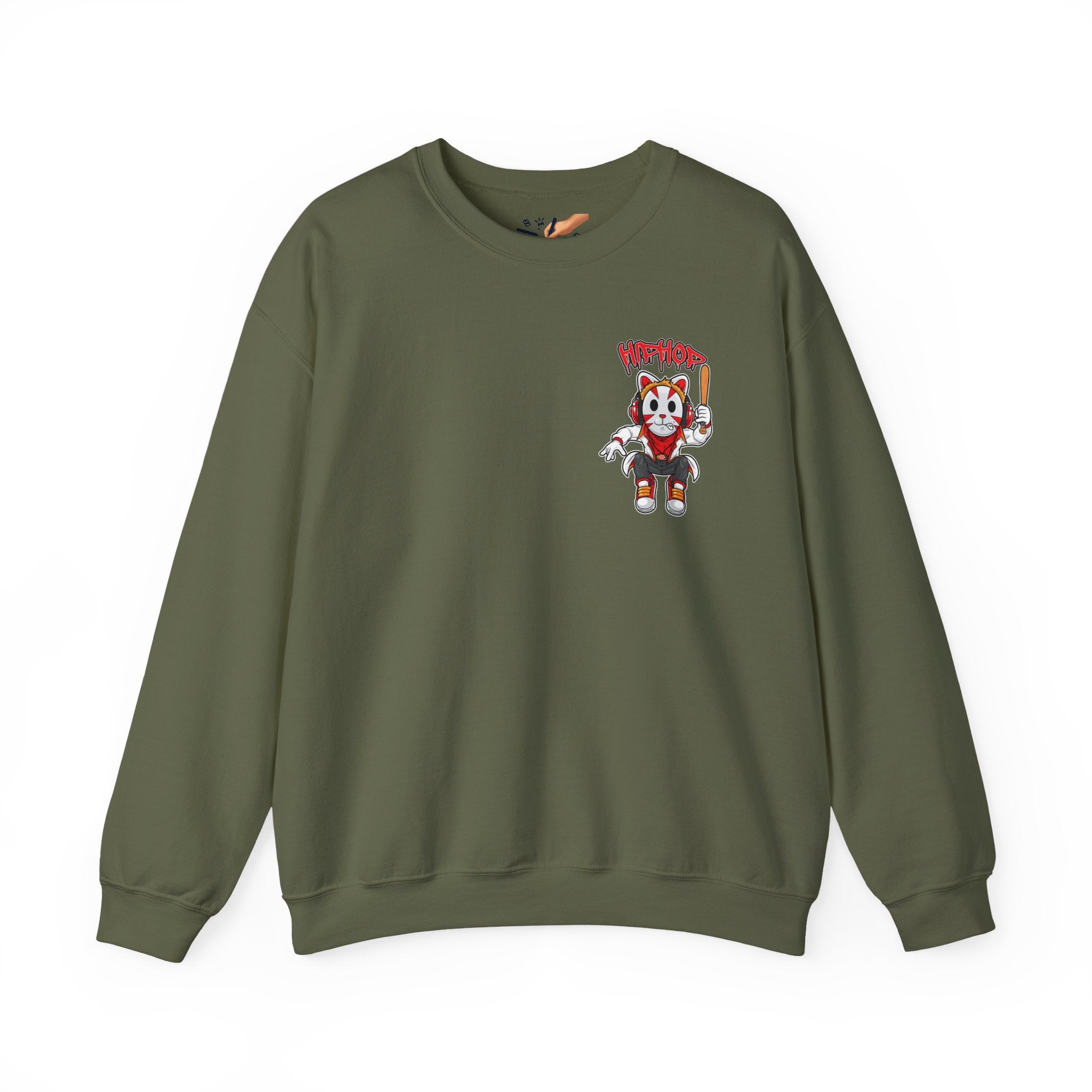 Hip Hop Cat Streetwear Crewneck Sweatshirt