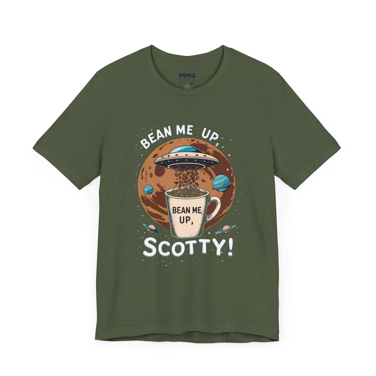 Bean Me Up a Funny Coffee and Allien Lovers Tee By Memez Store