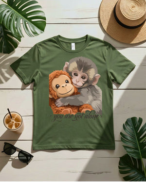Cute monkey tee banana holding primate graphic big ears