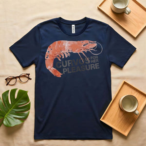 Prawn Lovers Vintage Seafood Graphic T-Shirt on Model
