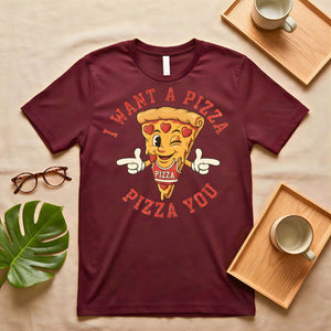 Valentine's Day Pizza Heart Slice Graphic T-Shirt