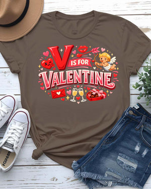 V for Valentine Graphic T-Shirt
