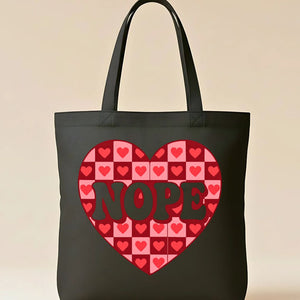 Nope a Lover's Funny Anti-Valentine Slogan Tote Bag