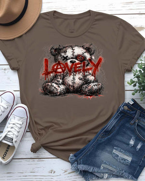 Lovely Streetwear t-shirt with modern typography graphic on oatmeal