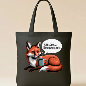 "What the Fox?" Funny Animal Pun Tote Bag