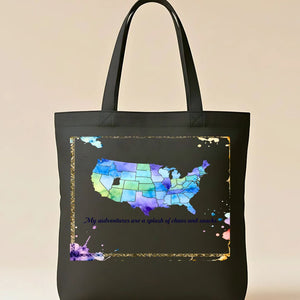 Classic United States Map Tote Bag - Natural Canvas