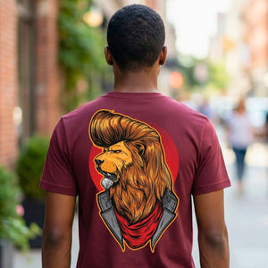 Lion Streetwear Tee with Majestic Portrait Graphic