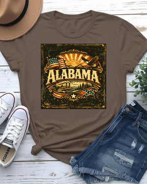Alabama State Outline Graphic T-Shirt