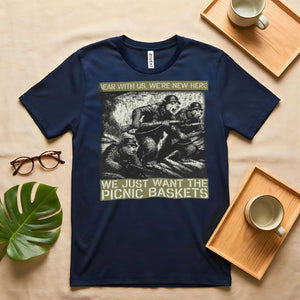 Bear With Us Punny Camping Graphic T-Shirt on Model