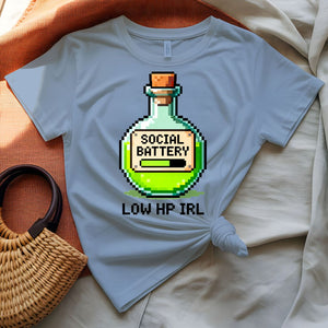 Social Battery Minimalist Text Graphic T-Shirt