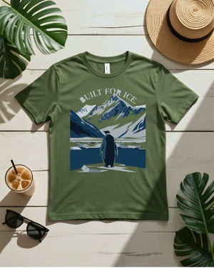 Built for ice tee cracked ice text hockey style graphic