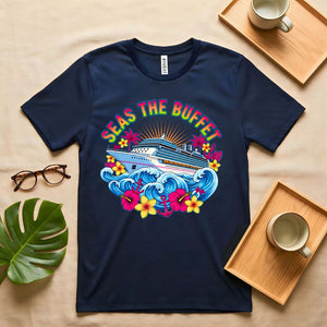 Seas The Buffet Cruise Ship Food Pun T-Shirt