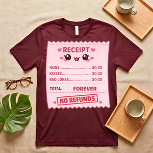 Personalized Receipt of Love T-Shirt with Custom Names and Date