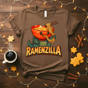 Ramenzilla Funny Food Meme T-Shirt - Giant Noodle Monster Design
