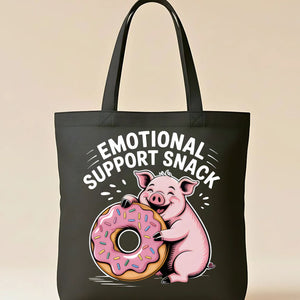 "Emotional Support Snack" Funny Food & Mood Tote Bag