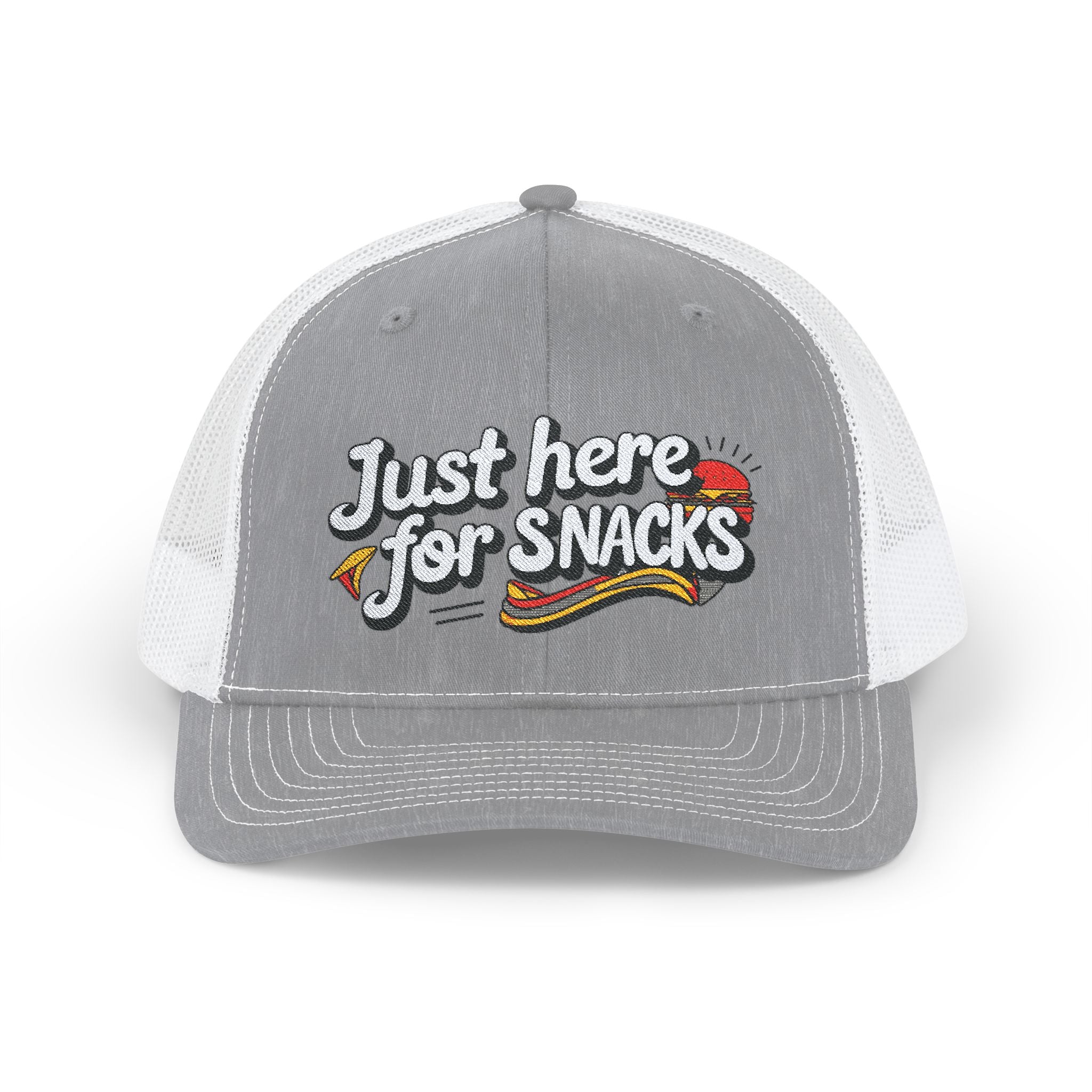 Just Here for Snacks Snapback Trucker Cap - Fun & Casual Headwear for Food Lovers
