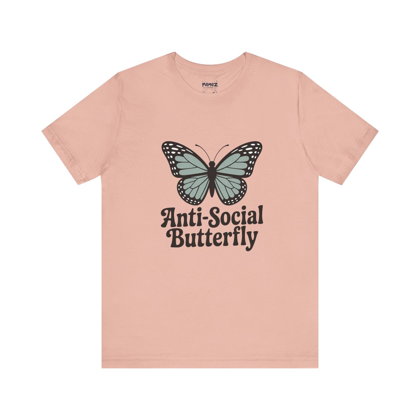 Unisex Jersey Short Sleeve Tee - Anti-Social Butterfly Tee By memez store